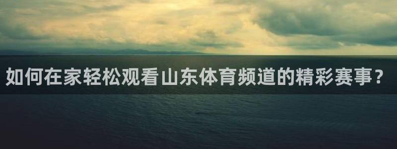 如何在家轻松观看山东体育频道的精彩赛事？