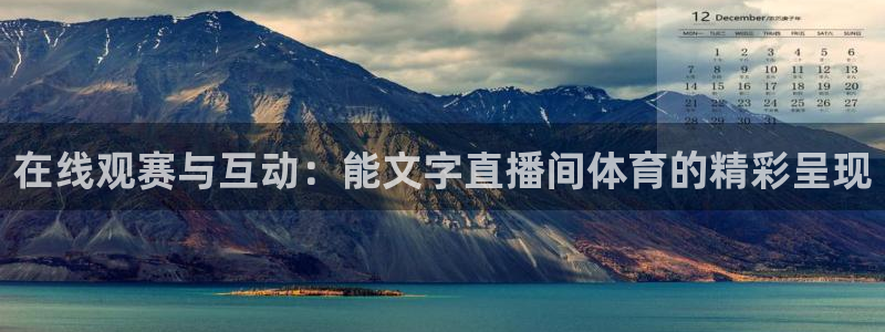 在线观赛与互动：能文字直播间体育的精彩呈现
